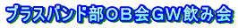 ブラスバンド部ＯＢ会ＧＷ飲み会